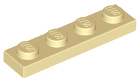 LEGO Plate 1 x 4 - Tan (3710)