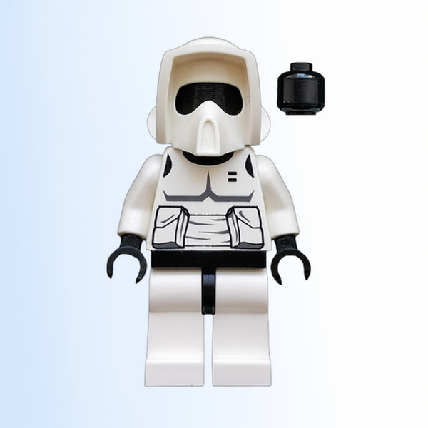 Imperial Scout Trooper - Plain Black Head, Dark Bluish Gray Torso Print - sw0005a