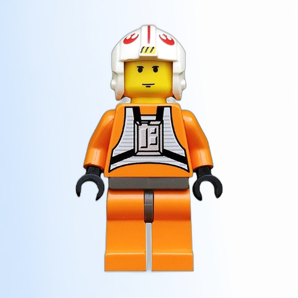 Luke Skywalker - Pilot Suit, Simple Torso and Helmet, Dark Gray Hips, Yellow Head - sw0019