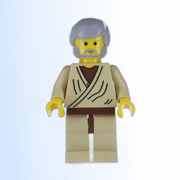 Obi-Wan Kenobi - Old, Yellow Head, Light Bluish Gray Hair - sw0023a