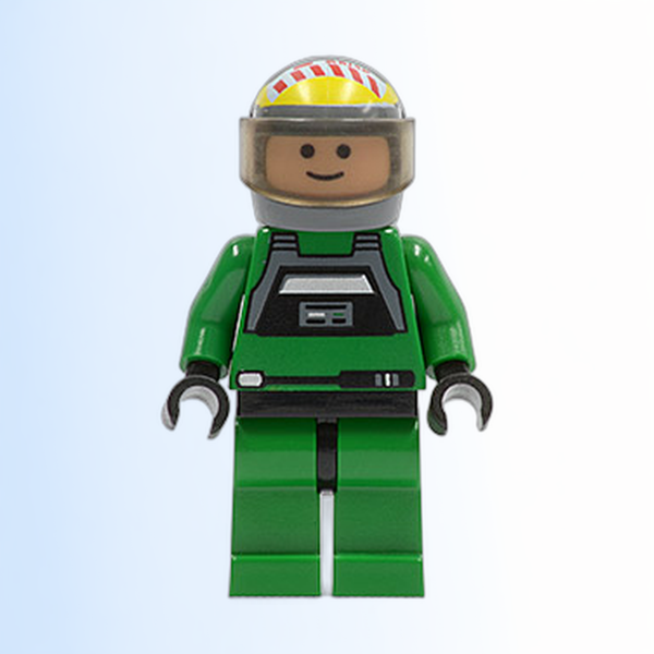 Rebel Pilot A-wing - Light Nougat Head, Trans-Brown Visor, Green Jumpsuit - sw0031a