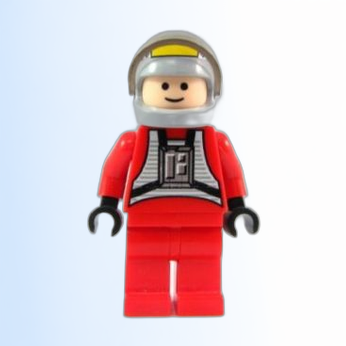 Rebel Pilot B-wing - Light Nougat Head, Light Bluish Gray Helmet, Trans-Brown Visor, Red Flight Suit - sw0032a