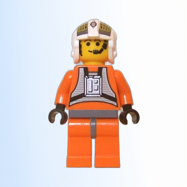 Rebel Pilot Y-wing (Jon 'Dutch' Vander, Gold Leader) - Yellow Head, Dark Bluish Gray Hips - sw0033a