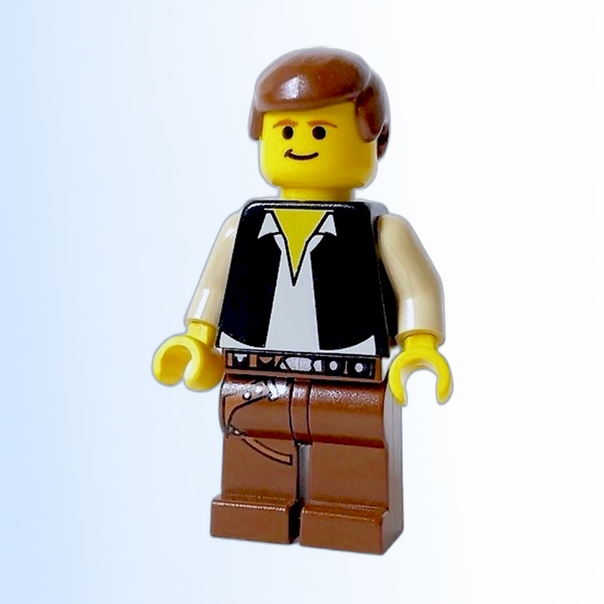 Han Solo - Yellow Head, Black Vest over Tan Shirt, Brown Legs with Belts - sw0045