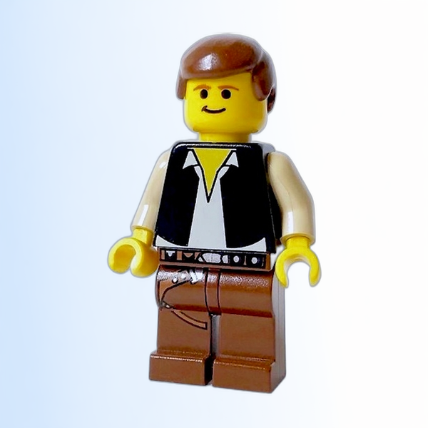 Han Solo - Yellow Head, Black Vest over Tan Shirt, Brown Legs with Belts - sw0045
