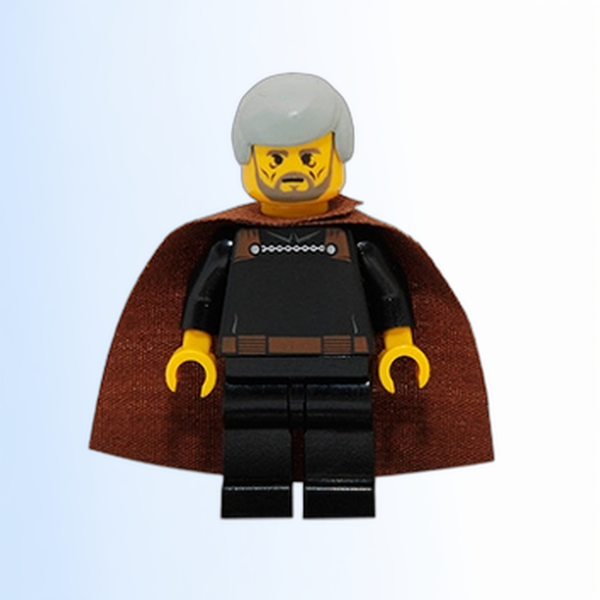 Count Dooku - Light Gray Smooth Hair, Brown Cape - sw0060