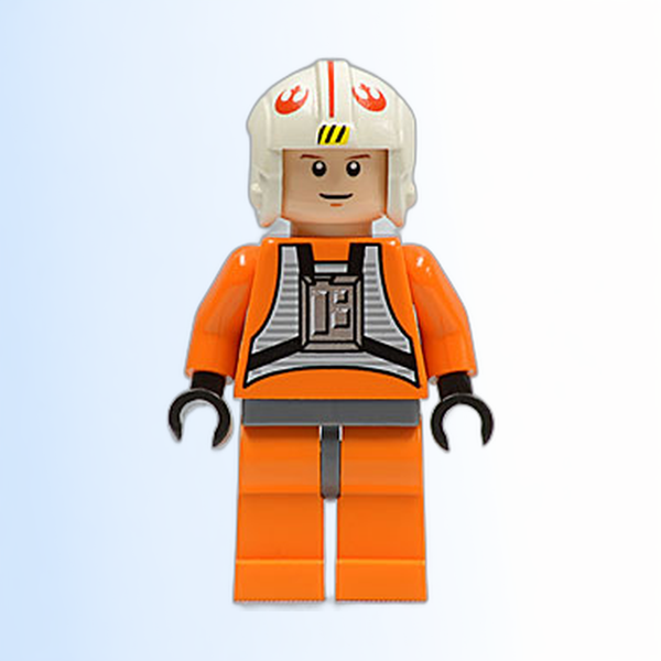 Luke Skywalker - Pilot Suit, Simple Torso and Helmet, Light Nougat Head, White Glints (2010) - sw0090a