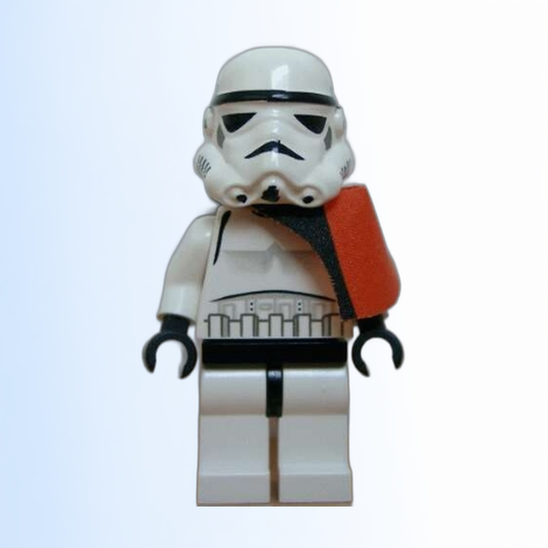 Sandtrooper - Orange Pauldron (Solid), Survival Backpack, No Dirt Stains, Helmet with Solid Mouth Pattern and Solid Yellow Head - sw0109