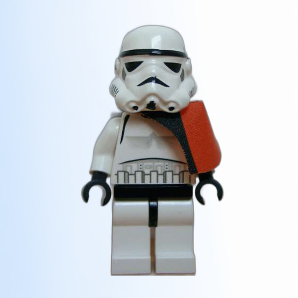 Sandtrooper - Orange Pauldron (Solid), No Survival Backpack, No Dirt Stains, Helmet with Solid Mouth Pattern and Solid Black Head - sw0109a