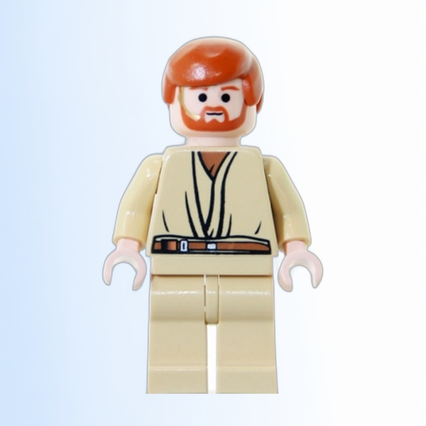 Obi-Wan Kenobi - Light Nougat, Dark Orange Hair, Tan Legs, Gold Headset - sw0162
