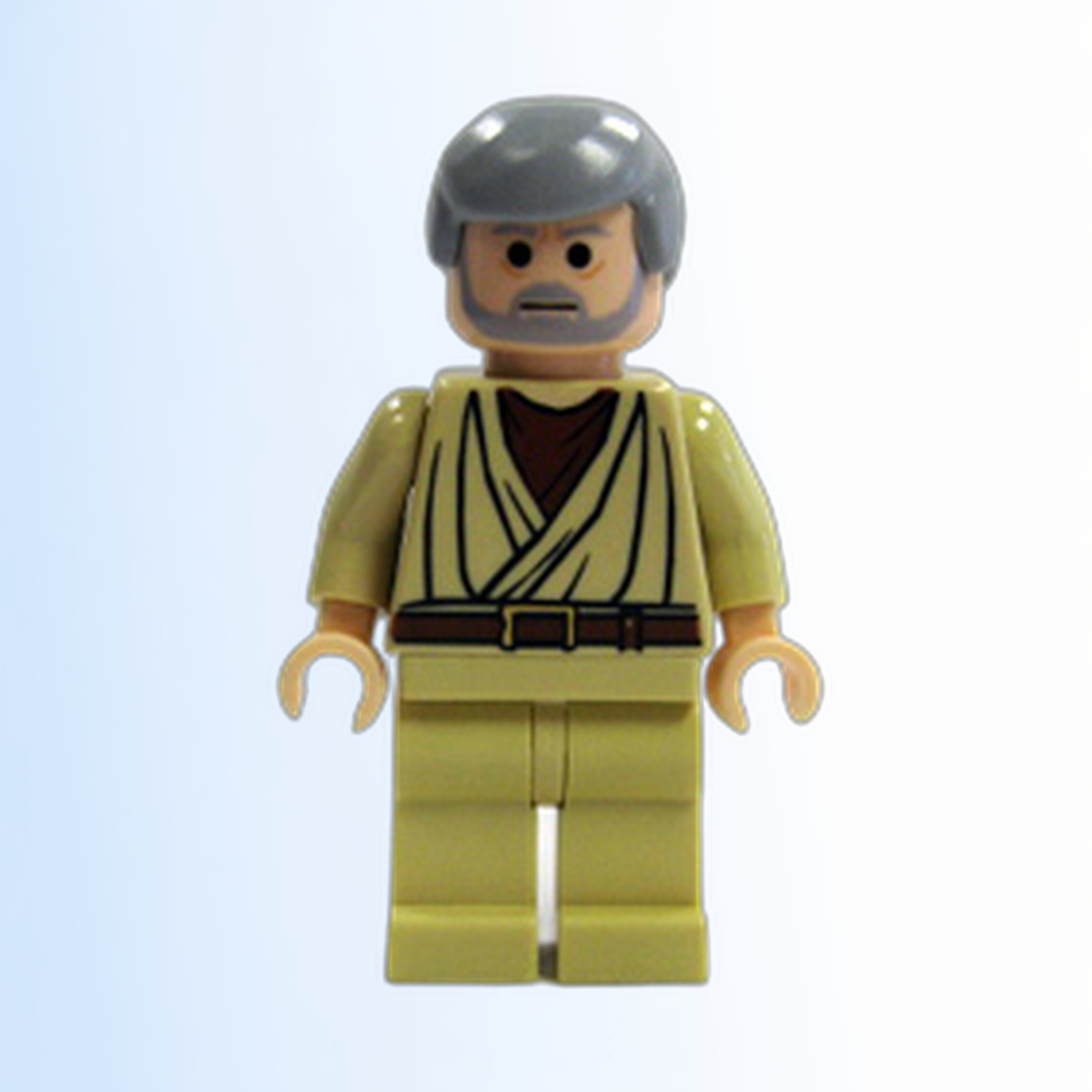 Obi-Wan Kenobi - Old, Light Bluish Gray Hair and Beard, Black Eyes - sw0174