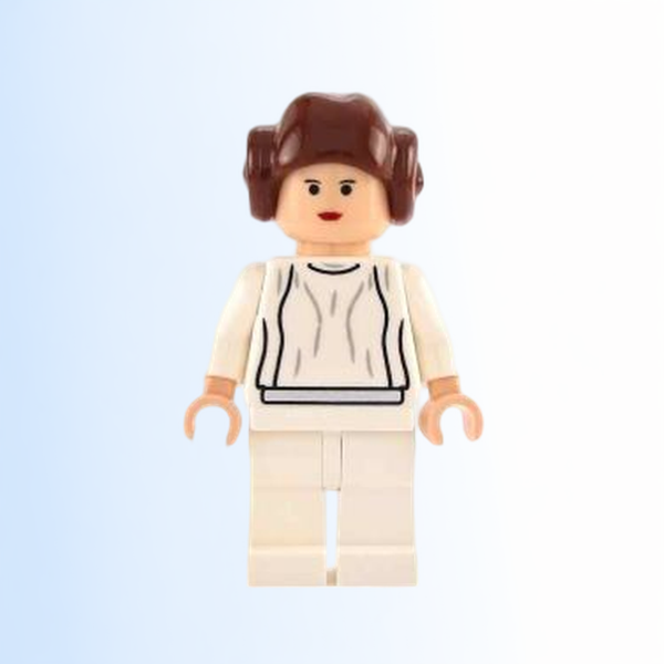 Princess Leia - White Dress, Simple Belt, Small Eyes, Smooth Hair - sw0175a