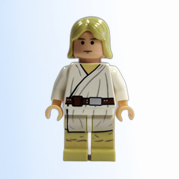 Luke Skywalker - Tatooine, Light Nougat, Long Hair, White Tunic, Tan Legs - sw0176