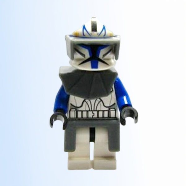 Clone Trooper Captain Rex, 501st Legion (Phase 1) - Dark Bluish Gray Visor, Pauldron, and Kama, Large Eyes - sw0194