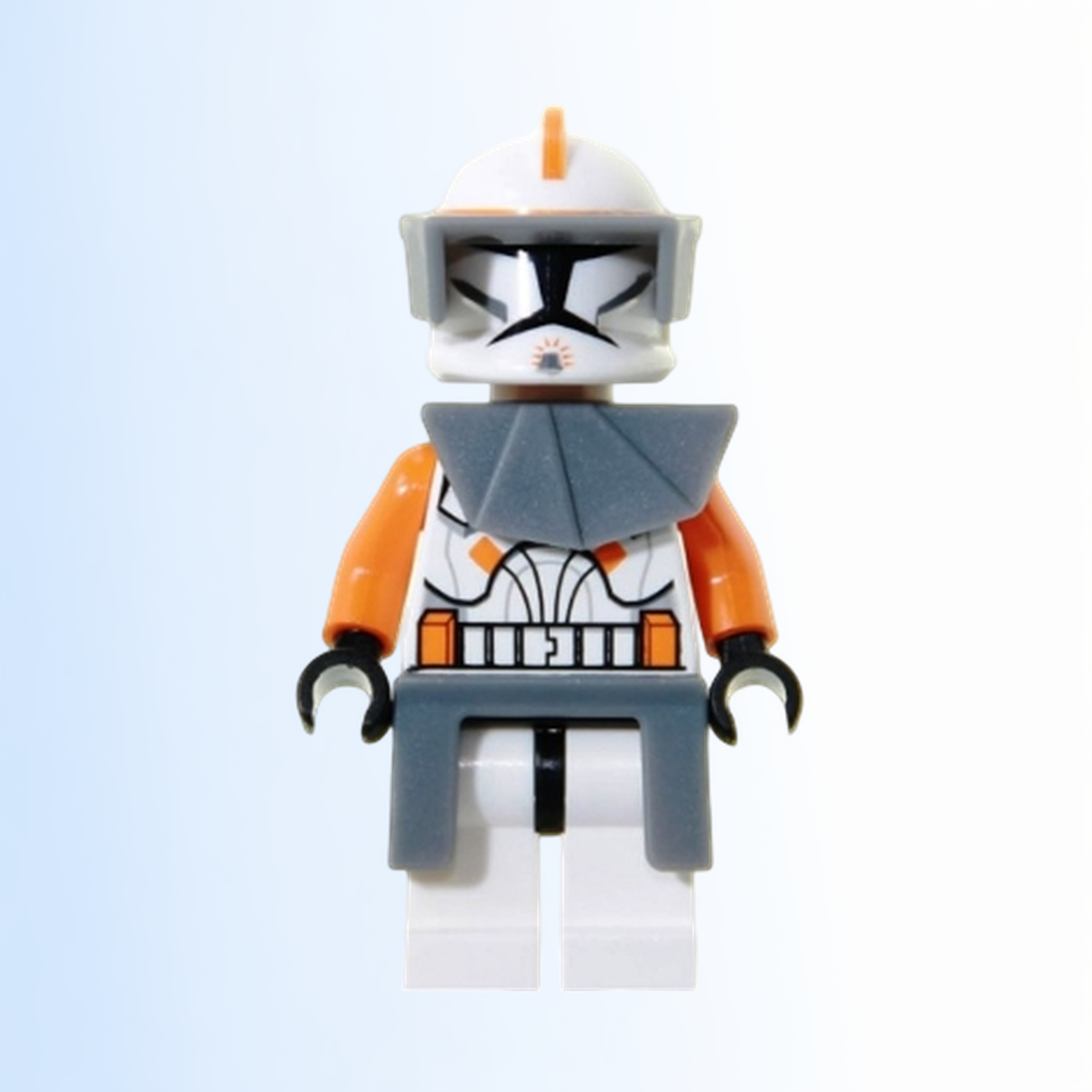 Clone Trooper Commander Cody, 212th Attack Battalion (Phase 1) - Dark Bluish Gray Visor, Pauldron, and Kama, Large Eyes - sw0196