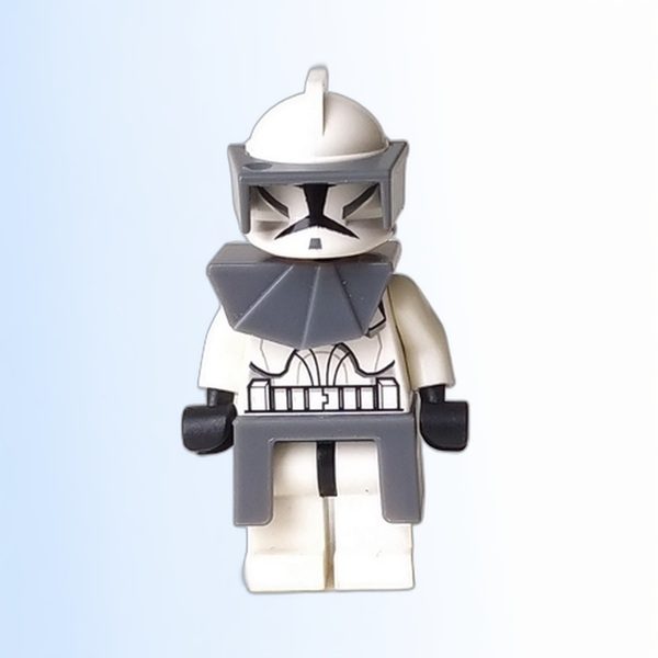 Clone Trooper (Phase 1) - Dark Bluish Gray Visor, Pauldron, and Kama, Large Eyes - sw0203