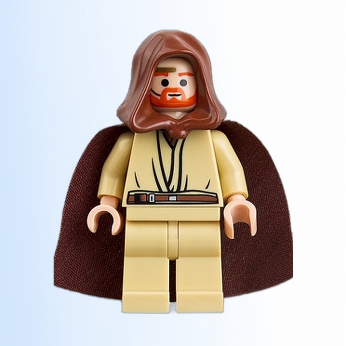 Obi-Wan Kenobi - Young, Light Nougat, Reddish Brown Hood and Cape, Gold Headset - sw0234