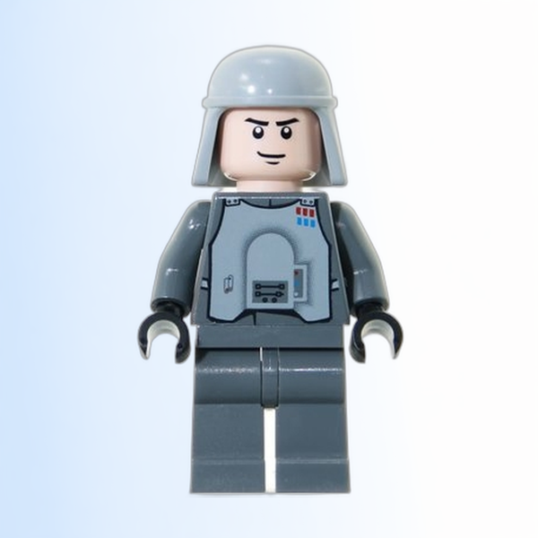 Imperial Officer with Battle Armor (Captain / Commandant / Commander) - Dark Bluish Gray Legs, Smirk - sw0261