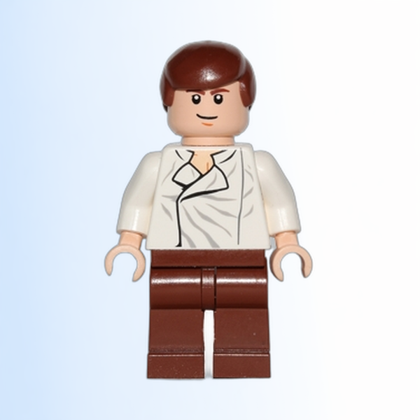 Han Solo - White Shirt with Wrinkles on Front, Reddish Brown Legs, Lopsided Grin - sw0278