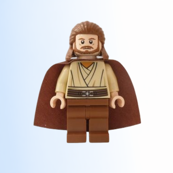 Qui-Gon Jinn - Light Nougat Head, Reddish Brown Legs and Cape - sw0322