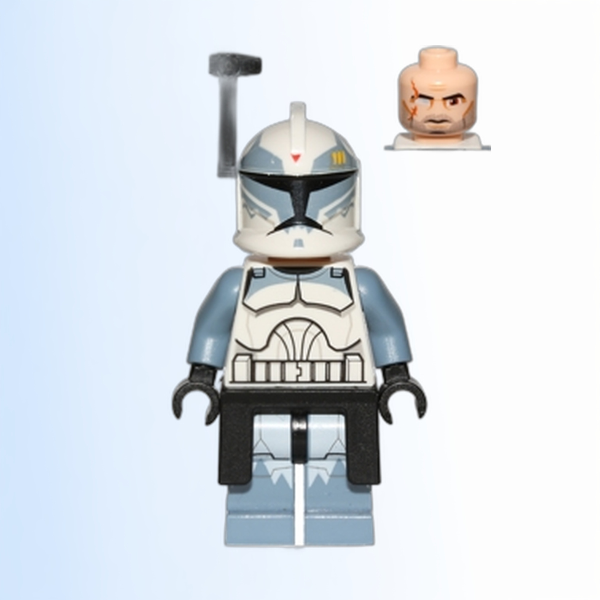Clone Trooper Commander Wolffe, 104th Battalion 'Wolfpack' (Phase 1) - Black Rangefinder and Kama, Sand Blue Markings, Large Eyes - sw0330