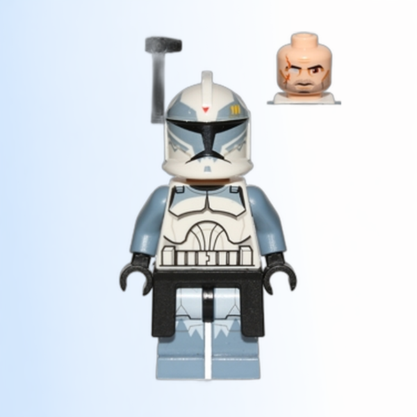 Clone Trooper Commander Wolffe, 104th Battalion 'Wolfpack' (Phase 1) - Black Rangefinder and Kama, Sand Blue Markings, Large Eyes - sw0330