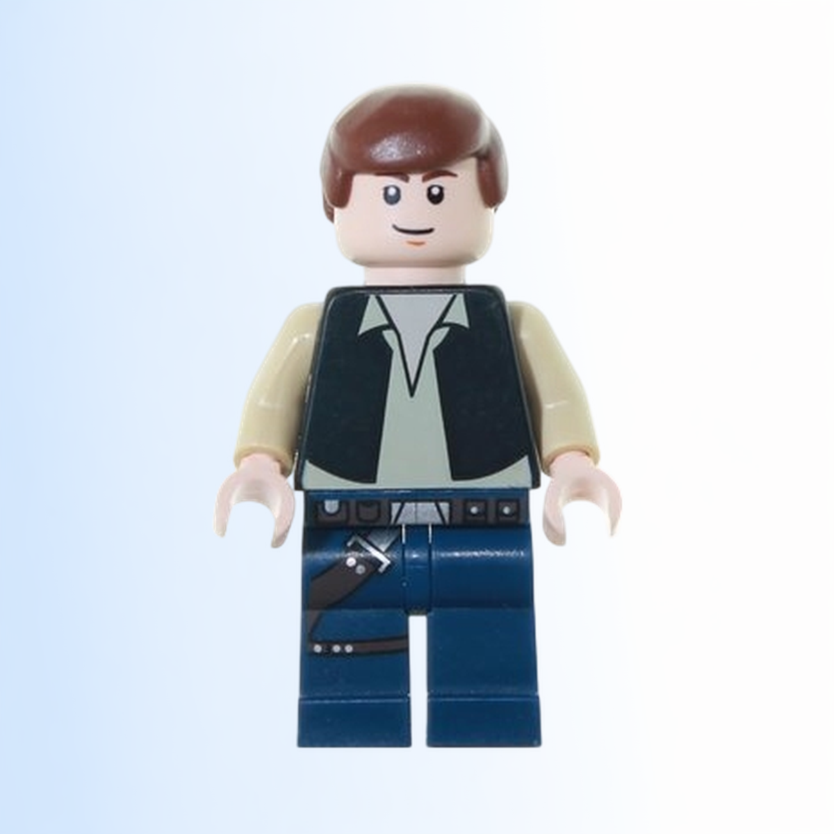 Han Solo - Black Vest over Tan Shirt, Dark Blue Legs with Belts - sw0334