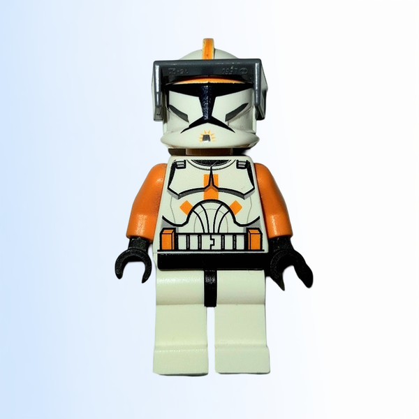 Clone Trooper Commander Cody, 212th Attack Battalion (Phase 1) - Dark Bluish Gray Visor, Large Eyes - sw0341