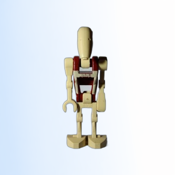 Security Battle Droid - Dark Red Torso with Tan Insignia and Chest Badge, Angled Arm and Straight Arm - sw0347
