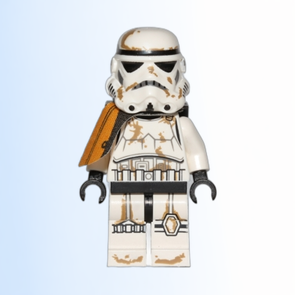 Sandtrooper - Orange Pauldron, Survival Backpack, Dirt Stains, Balaclava Head Print and Helmet with Dotted Mouth Pattern - sw0364
