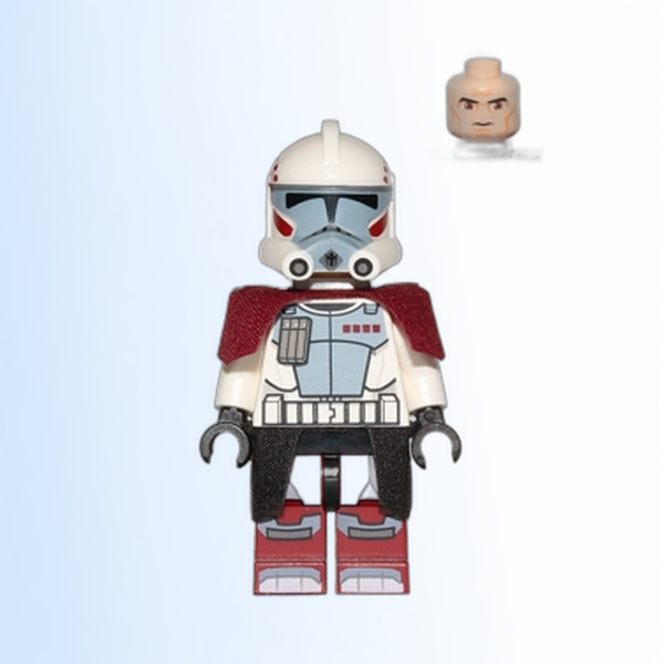 Clone ARC Trooper Hammer, Rancor Battalion (Phase 2) - Dark Red Cloth Pauldron, Black Cloth Kama, Large Eyes - sw0377