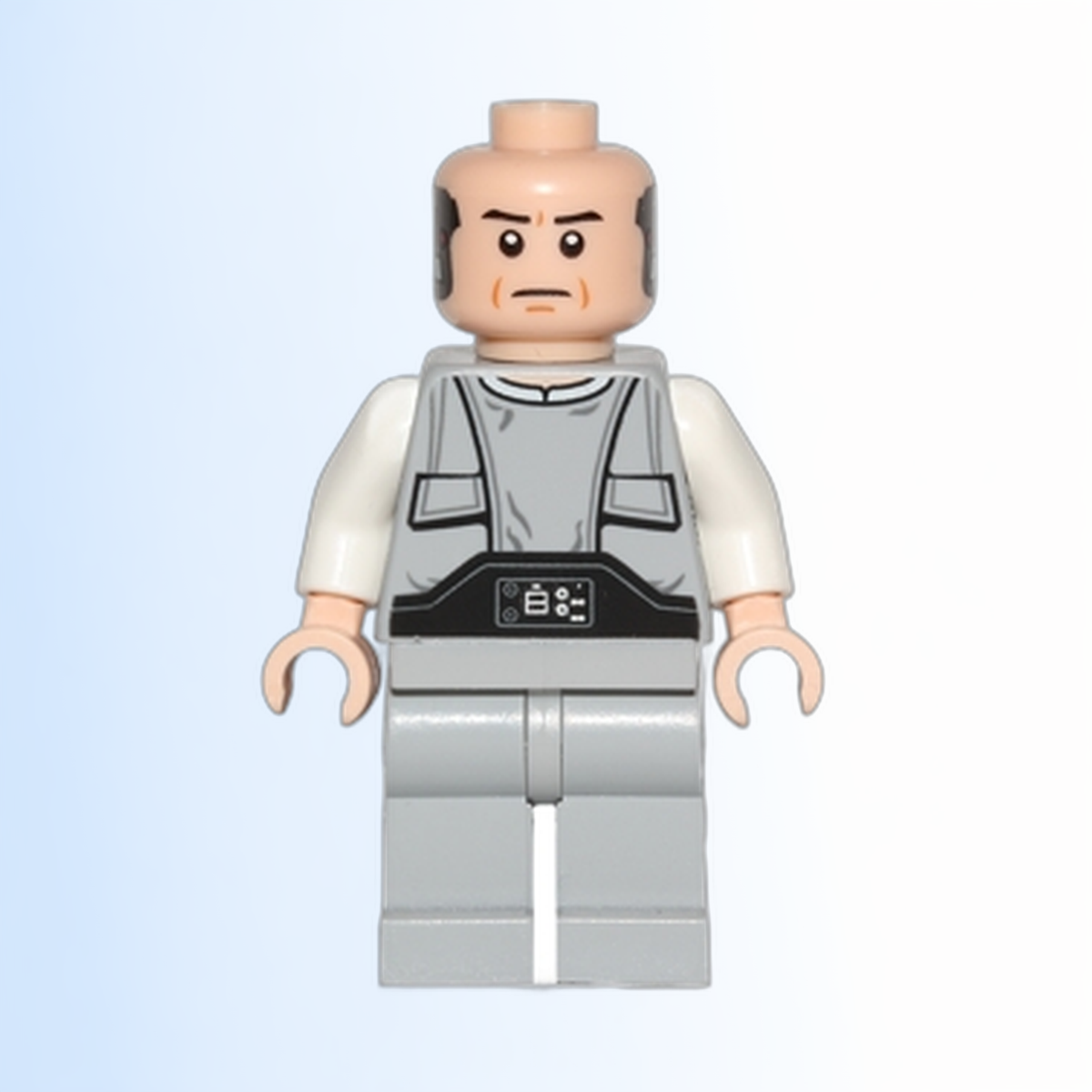 Lobot - Light Bluish Gray Uniform, Light Nougat Head, Black Eyebrows - sw0400