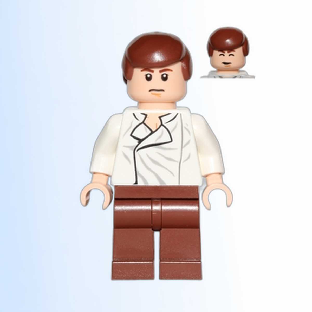 Han Solo - White Shirt with Wrinkles on Front, Reddish Brown Legs, Dual Sided Head - sw0403