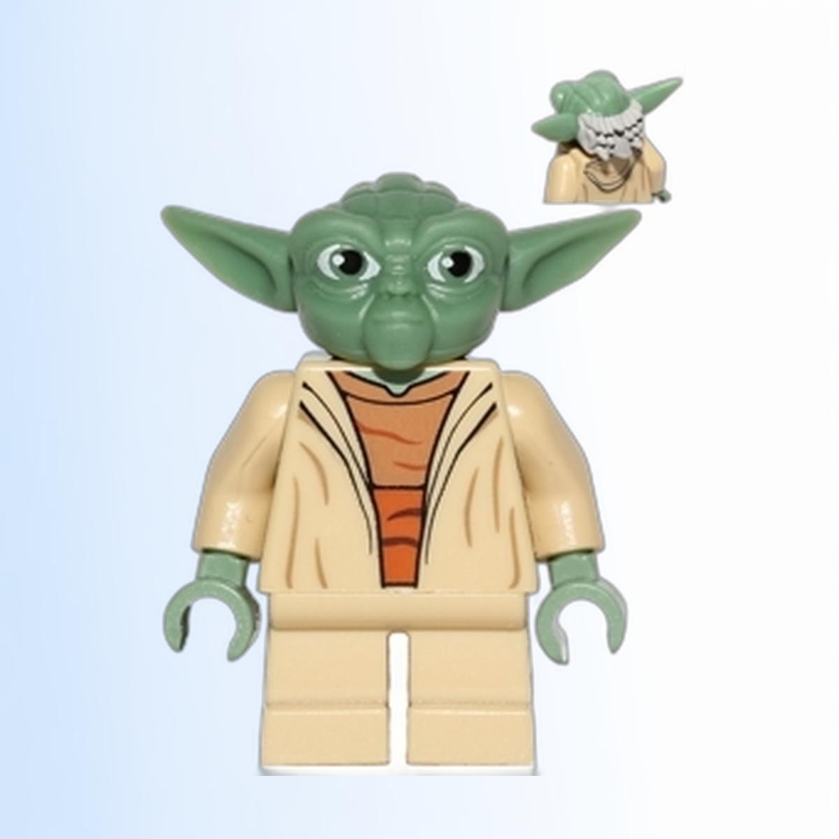 Yoda - Clone Wars, Light Bluish Gray Hair, Torso with Back Print - sw0446a