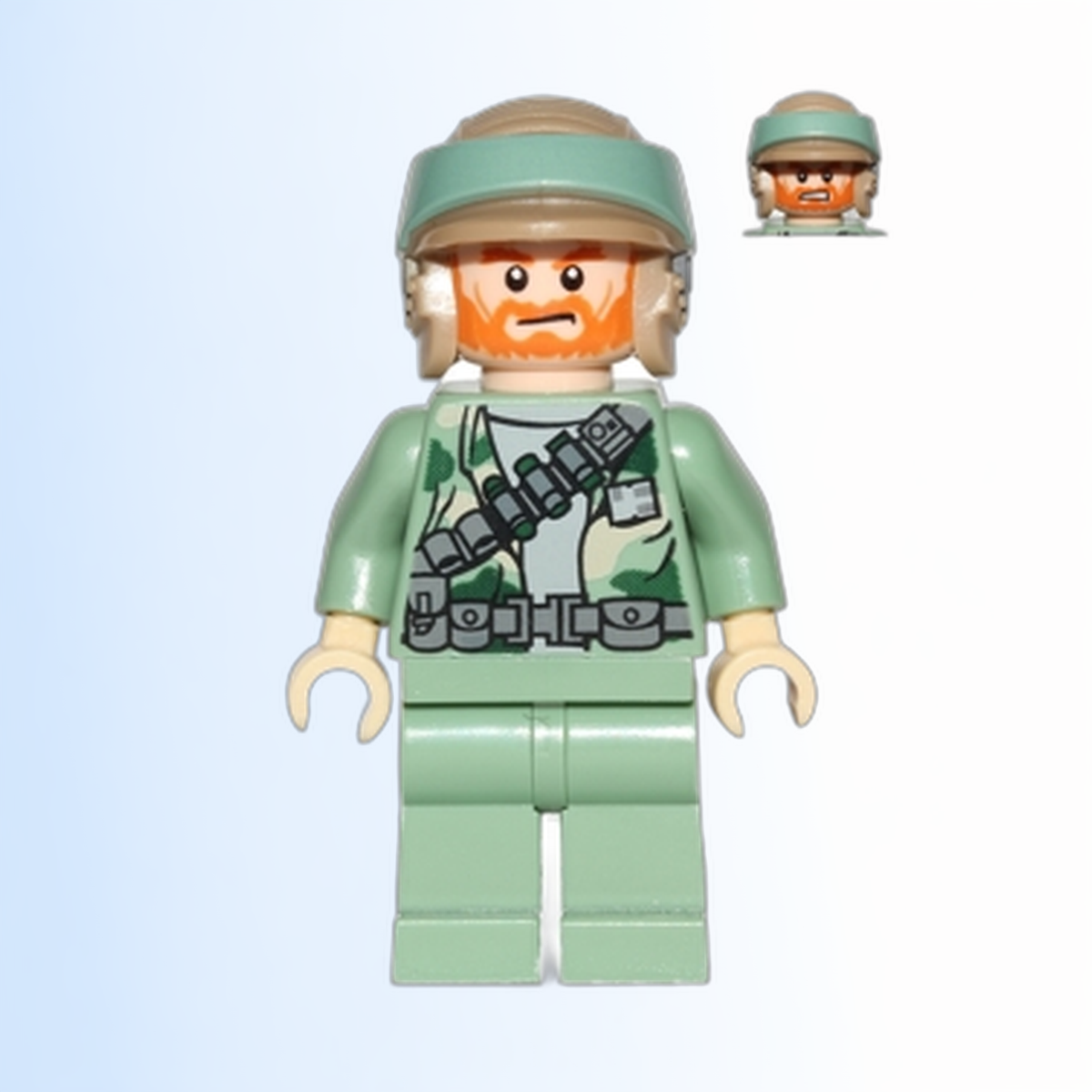Endor Rebel Commando - Beard and Angry Dual Sided Head - sw0511