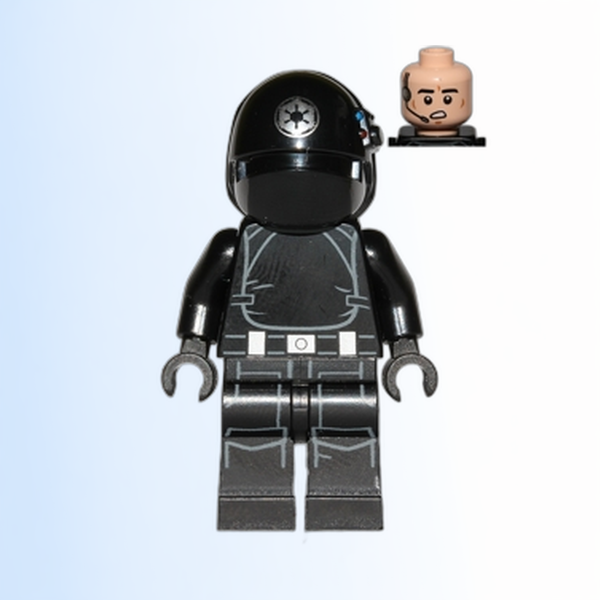 Imperial Gunner - Helmet with Silver Imperial Logo, Light Nougat Head, Open Mouth - sw0520