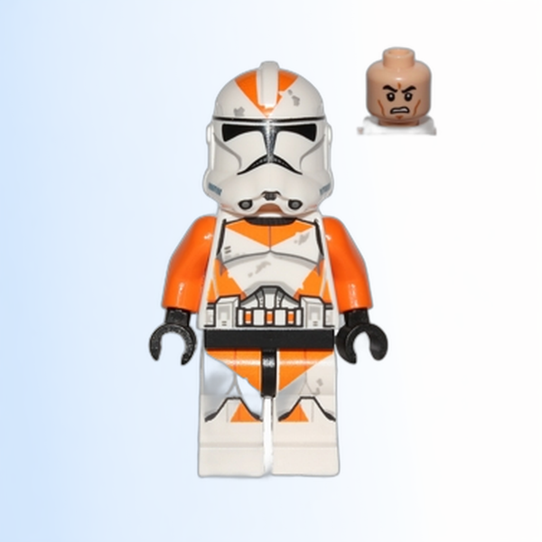 Clone Trooper, 212th Attack Battalion (Phase 2) - Orange Arms, Dirt Stains, Scowl - sw0522
