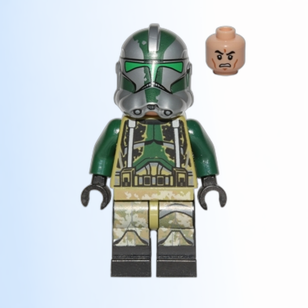 Clone Trooper Commander Gree, 41st Elite Corps (Phase 2) - Kashyyyk Camouflage, Scowl - sw0528