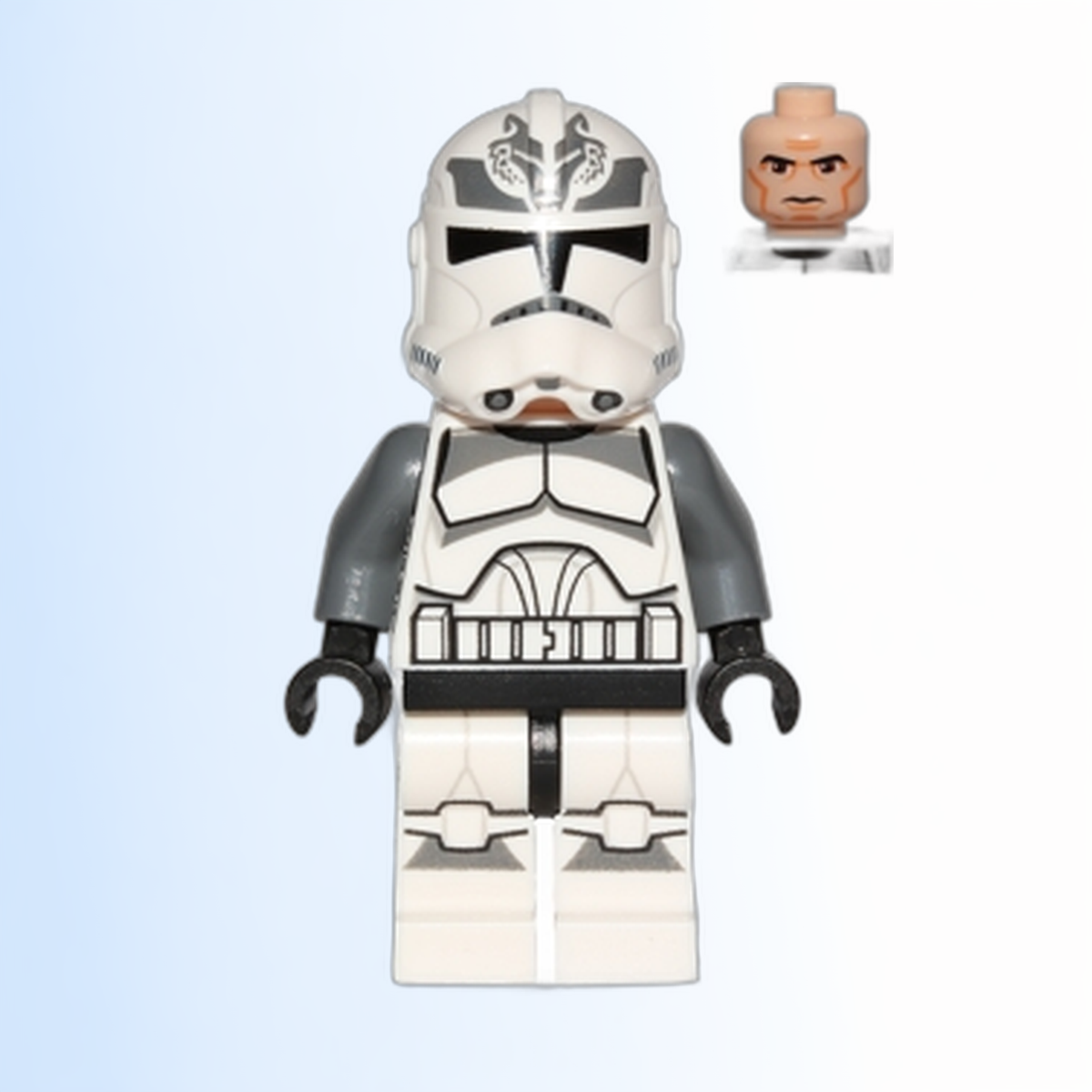 Clone Trooper, 104th Battalion 'Wolfpack' (Phase 2) - Dark Bluish Gray Markings, Large Eyes - sw0537