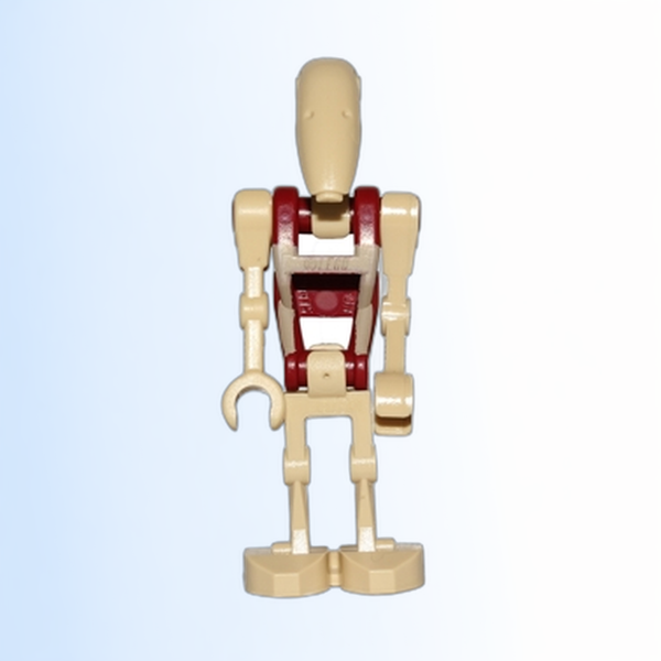 Security Battle Droid - Dark Red Torso with Tan Insignia, Angled Arm and Straight Arm - sw0600