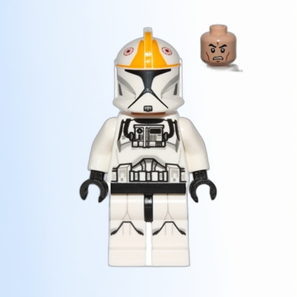 Clone Trooper Pilot (Phase 1) - Bright Light Orange Markings, Printed Legs, Scowl - sw0609