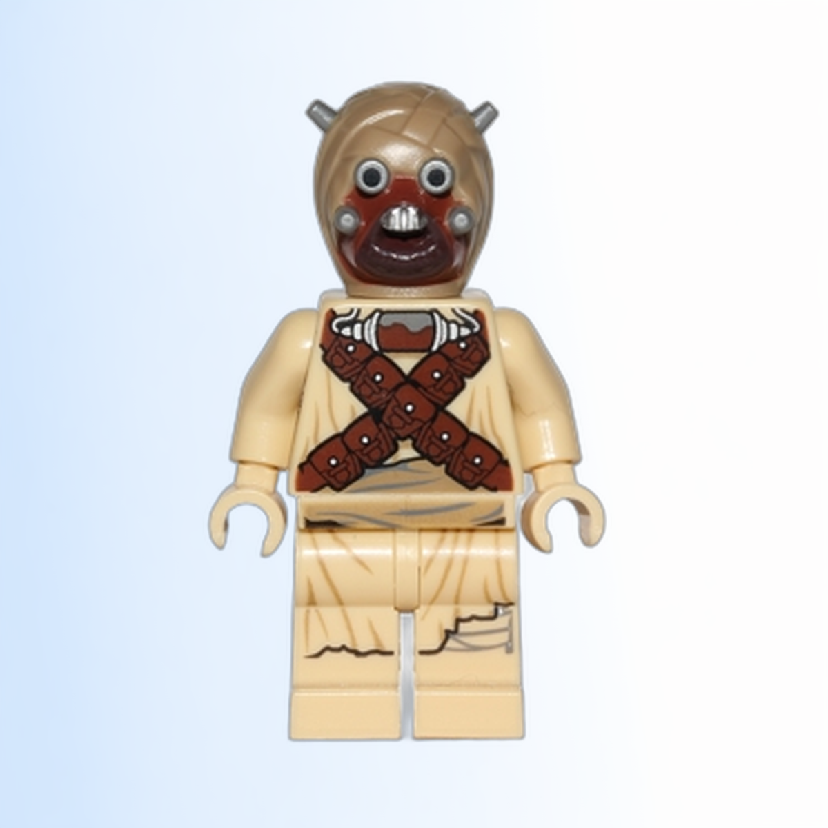 Tusken Raider - Dark Tan Head with Spikes, Crossed Belts, Printed Legs - sw0620