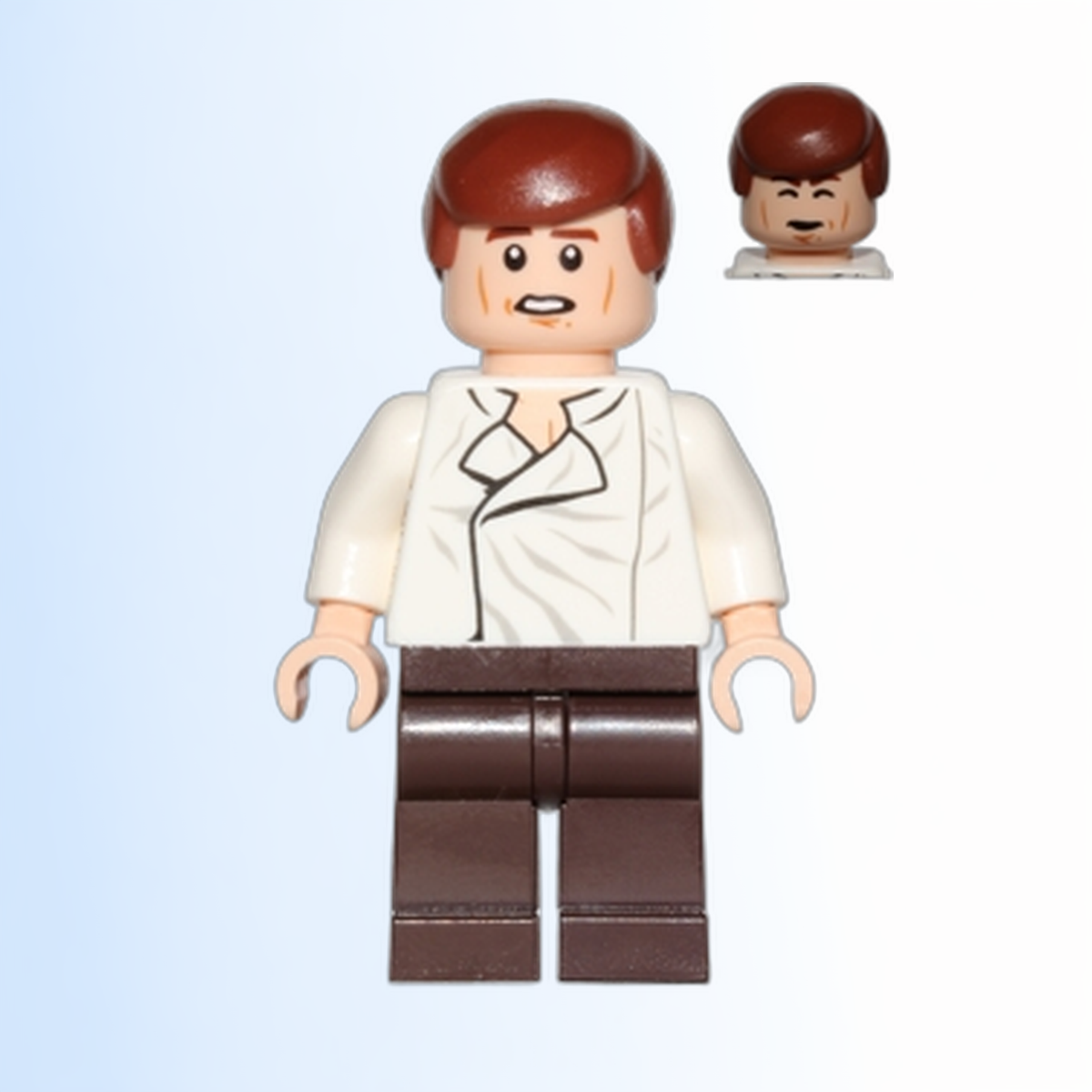 Han Solo - White Shirt with Wrinkles on Front, Dark Brown Legs, Smooth Hair - sw0714