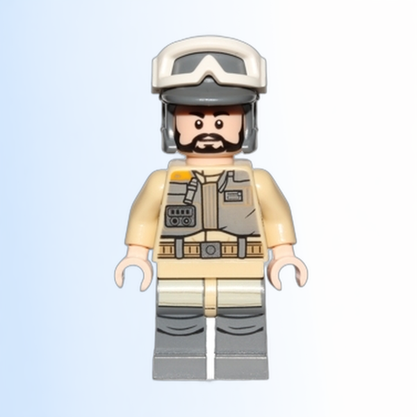 Rebel Trooper - White Goggles, Dark Bluish Gray Helmet, Black Beard (Private Kappehl) - sw0803