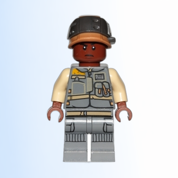 Rebel Trooper - Reddish Brown Head, Helmet with Pearl Dark Gray Band (Corporal Tonc) - sw0806