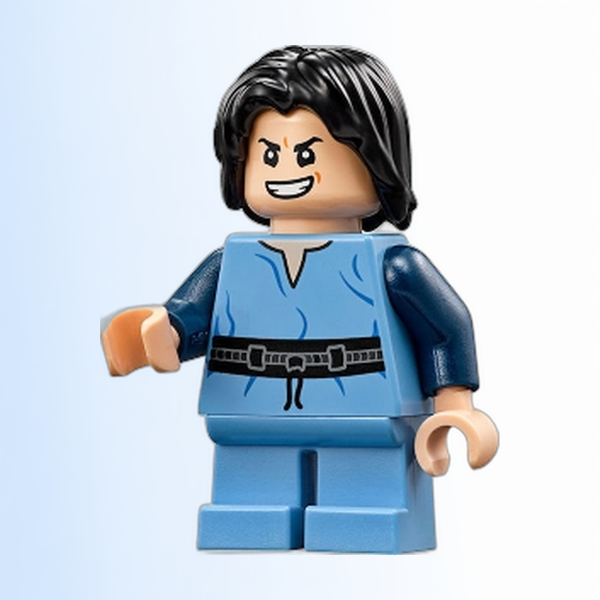 Boba Fett, Young - Medium Blue Shirt, Light Nougat Head - sw0844