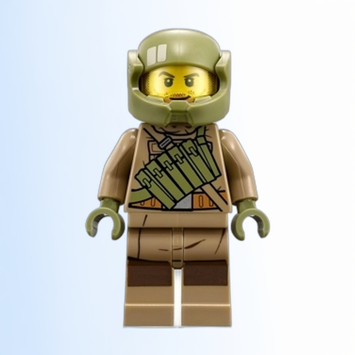 Resistance Trooper - Dark Tan Hoodie Jacket, Ammo Pouch, Stubble, Helmet with Chin Guard - sw0892