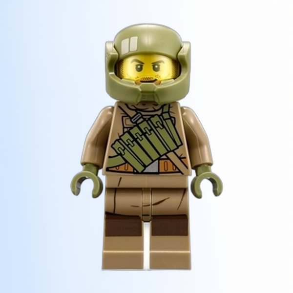 Resistance Trooper - Dark Tan Hoodie Jacket, Ammo Pouch, Stubble, Helmet with Chin Guard - sw0892