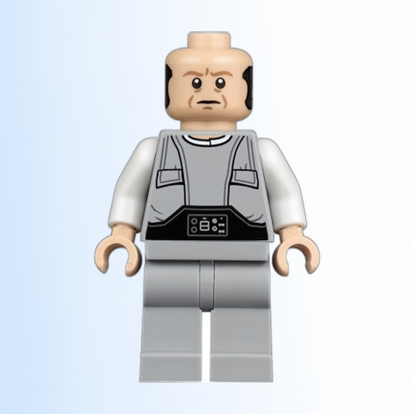 Lobot - Light Bluish Gray Uniform, Light Nougat Head, Dark Orange Eyebrows - sw0974