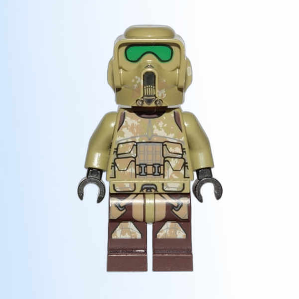 Clone Scout Trooper, 41st Elite Corps (Phase 2) - Kashyyyk Camouflage, Dark Tan Markings on Legs, Scowl - sw1002